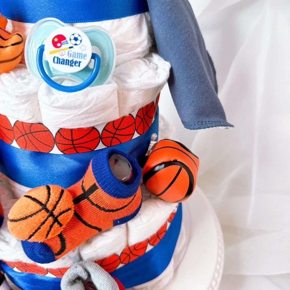 Sport Diaper Cake, Basketball Diaper Cake